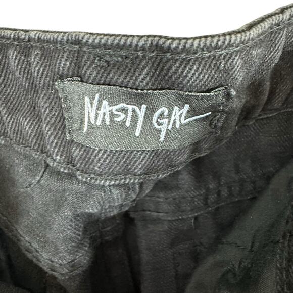 Nasty Gal NWT Black High Rise Straight Leg Ankle Fit Cotton Jeans Pockets Size 8 - Picture 4 of 5